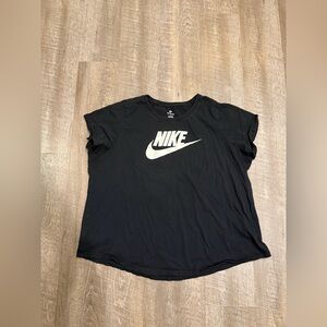 Nike Women's Black Tee with White Logo. size 3x